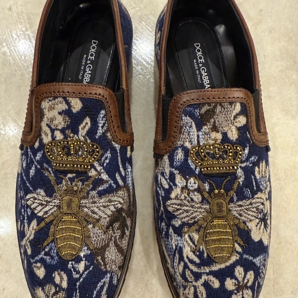 Dolce & Gabbana Blue and Brown Slip-On Loafers
Dolce & Gabbana